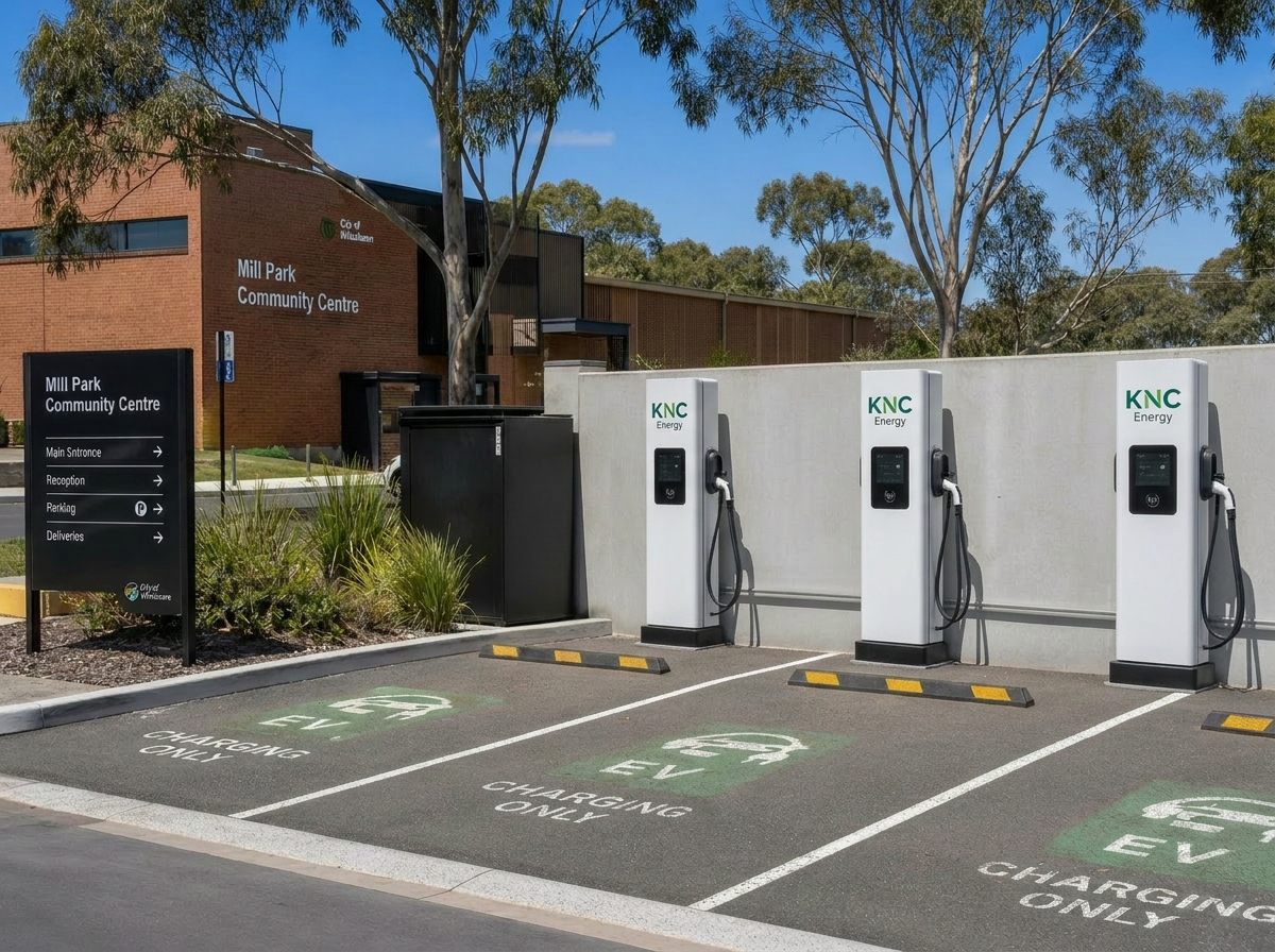 KNC Energy EV charging stations at Mill Park Community Centre